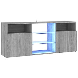 Maison Chic Meubles TV avec lumières LED - Banc TV pour salon Sonoma gris 120x30x50 cm -MN93350