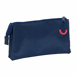 Avis Trousse Fourre-Tout Triple Benetton Italy Blue marine 22 x 12 x 3 cm