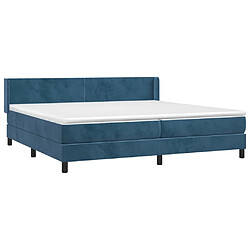 Avis Maison Chic Lit Adulte - Lit simple Lit à sommier tapissier et matelas moelleux - Meuble de Chambre - Bleu foncé 200x200cm Velours -MN93278