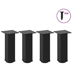 vidaXL Pieds de table basse 4 pcs noir 42-44 cm acier