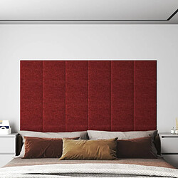 vidaXL Panneaux muraux 12 pcs Rouge bordeaux 30x30 cm Tissu 1,08 m²