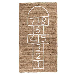 Pegane Tapis en jute / coton coloris beige moyen - Longueur 80 x Profondeur 150 x Hauteur 0,5 cm