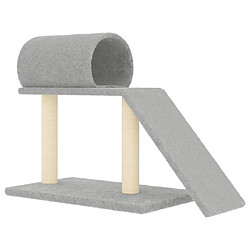 Arbres à chat,maison pour chat avec tunnel et échelle,en sisal naturel pour grattage de chat gris clair 55,5 cm -MN13119