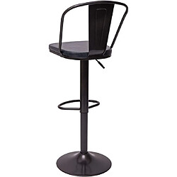 Avis Decoshop26 2x tabourets de bar en synthétique gris et métal noir style industrielle hauteur réglable TDB04054