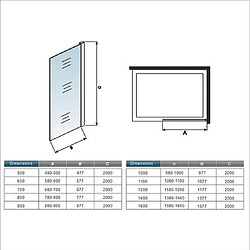 paroi de douche 100x200cm