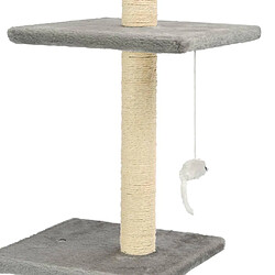 Avis Helloshop26 Arbre à chat griffoir grattoir niche jouet animaux peluché en sisal 260 cm gris 3702111