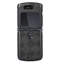 Coque en TPU + PU texture la grille noir pour votre Motorola Razr 5G