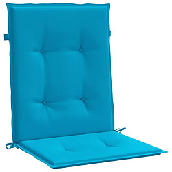 Acheter vidaXL Coussins de chaise de jardin à dossier bas lot de 4 bleu