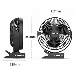 Avis Universal Ventilateur, ventilateur USB de circulation de l'air, clips alimentés par une batterie rechargeable de 10 000 mAh pour les tentes de camping, les plages ou les voitures