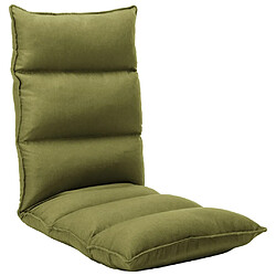 vidaXL Chaise pliable de sol Vert Tissu