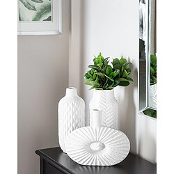 Beliani Vase décoratif XANTHOS Céramique 32 cm Blanc