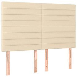 Maison Chic Lot de 4 Têtes de lit design pour chambre - Décoration de lit Crème 72x5x78/88 cm Tissu -MN96135