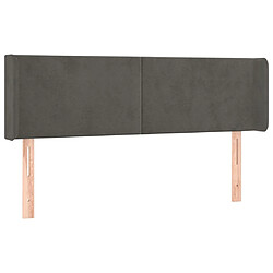 Maison Chic Tête de lit scandinave avec oreilles,meuble de chambre Gris foncé 147x16x78/88 cm Velours -MN96567