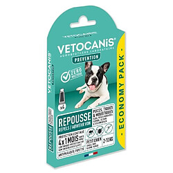 VETOCANIS 4 Pipettes anti-puces et anti-tiques - Pour petit chien 2-10 kg - 4x 1 mois de protection