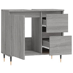 Acheter Maison Chic Armoire de bain,Meuble de rangement de salle de bain,Meuble haut sonoma gris 65x33x60 cm bois d'ingénierie -GKD591711