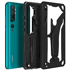 Avizar Coque Xiaomi Mi Note 10 / Note 10 Pro Bi-matière Béquille Fonction Support noir pas cher