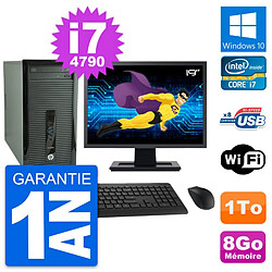 PC Tour HP 400 G1 Ecran 19" Intel i7-4790 RAM 8Go Disque Dur 1To Windows 10 Wifi - Occasion