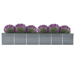 vidaXL Lit surélevé de jardin Acier galvanisé 480x80x77 cm Gris