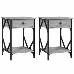 Maison Chic Lot de 2 Tables de chevet - Tables de Nuit sonoma gris 40x42x60cm bois d'ingénierie