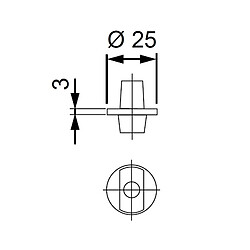 DORMAKABA Axe plat conique longueur standard