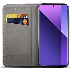 Htdmobiles Housse etui portefeuille avec coque interieure en silicone pour Xiaomi Redmi Note 13 Pro+ Plus 5G + verre trempe - OR MAGNET