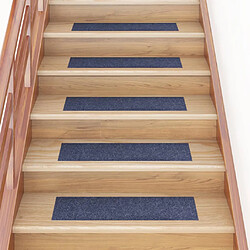 vidaXL Tapis d'escalier autocollants Rectangulaire 15 pcs 76x20 cm