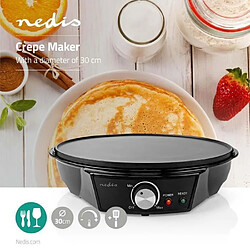 NC Crêpière 30 cm 1000W Revêtement antiadhésif Réglage de la température Voyant Fond antidérapant 33 cm Familiale Haute qualité