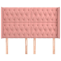 Avis Maison Chic Tête de lit scandinave avec oreilles,meuble de chambre Rose 163x16x118/128 cm Velours -MN21945