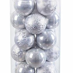 BigBuy Christmas Boules de Noël Argenté Plastique 6 x 6 x 6 cm (20 Unités)