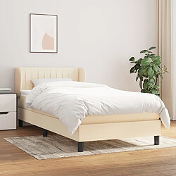 Maison Chic Structures de lit + matelas,Lit à sommier tapissier avec matelas Crème 90x200 cm Tissu -MN71940