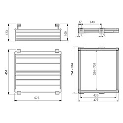 Kit de coulisses et range-chaussures Moka Emuca pour module 800 mm finition couleur moka