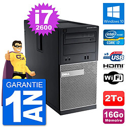 PC Dell 3010 MT i7-2600 RAM 16Go Disque Dur 2To HDMI Windows 10 Wifi - Occasion