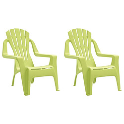 Maison Chic Lot de 2 Chaises de jardin,Fauteuil d'extérieur pour enfants vert 37x34x44 cm PP -MN70394