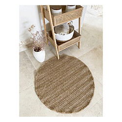 Avril Paris Tapis extérieur rond - 80cm - naturel - 100% polypropylène résistant aux UV - 1400 gr/m2 - EDEN