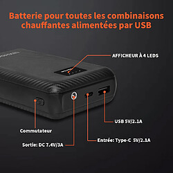 SANAG Batterie Pour Veste Chauffante, Power Bank 7,4V 16000 Mah, Batterie Veste Chauffante, Batterie Externe Avec Ports D'Entrée De Type C, Ports Usb Et Dc, Compatible Avec Iphone Ipad Tablet Etc pas cher