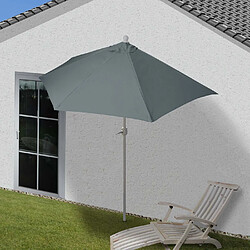 Decoshop26 Demi parasol semi-circulaire balcon terrasse UV 50+ polyester/aluminium 3kg avec une portée de 270 cm anthracite sans support 04_0003900