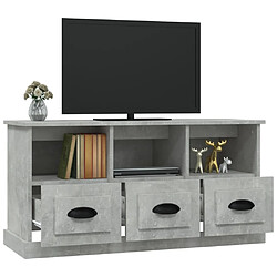 Acheter vidaXL Meuble TV gris béton 100x35x50 cm bois d'ingénierie