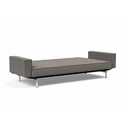 Acheter Inside 75 INNOVATION LIVING Canapé SPLITBACK pieds chromé avec accoudoirs convertible lit 115*210 cm tissu Mixed Dance Grey