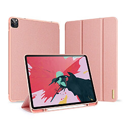 Dux Ducis Etui en PU + TPU triple avec porte-stylet rose pour votre Apple iPad Pro 12.9 (2020)