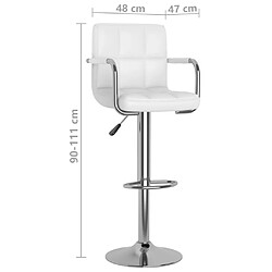 vidaXL Tabourets de bar lot de 2 blanc similicuir pas cher