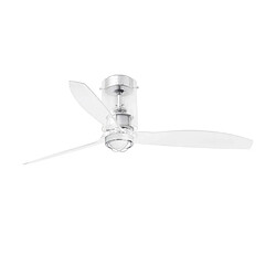 Faro Barcelona Ventilateur de plafond transparent à LED avec moteur CC intelligent - Télécommande incluse, 3000K