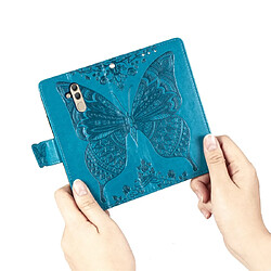 Wewoo Housse Coque Étui en cuir à rabat horizontal Butterfly Love Flowers pour Huawei Mate 20 Liteavec support et emplacements cartes et porte-monnaie bleu