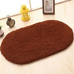 Wewoo Fausse Fourrure Tapis de Bain Massif Antidérapant de Porte Chambre Enfants de Salon OvaleTaille 40x60cm Café