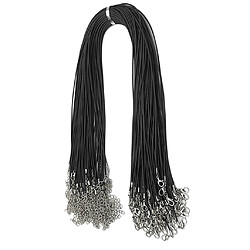 Avis 100 Chaîne De Cordon Collier Ciré Avec Fermoir Pince De Homard Bijoux Bricolage Noir