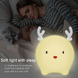 Avis Universal Interrupteur tactile pour cerf d'enfant lumineux à LED, lumière de nuit en silicone portable, lumière de sommeil à LED, options de couleur multiples, adapté à la chambre de bébé, chambre à coucher, salon, camping, pique-nique, (blanc)