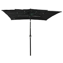 ComfortXL Parasol à 3 Niveaux Avec Mât En Aluminium Noir 2,5x2,5 M