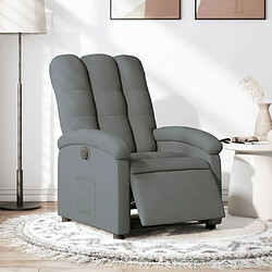 Maison Chic Fauteuil Relax pour salon, Fauteuil inclinable électrique Gris foncé Tissu -GKD86929