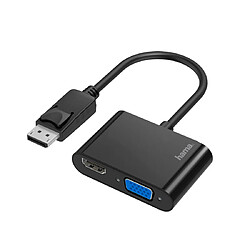 HAMA Adaptateur vidéo, 2 en 1, fiche DisplayPort - port VGA et HDMI, Ultra-HD 4K