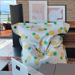 Jardindeco Maxi coussin imprimé intérieur extérieur 110 x 130 cm Ananas.