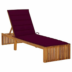 Maison Chic Chaise longue avec coussin | Bain de soleil Relax | Transat Bois d'acacia solide -GKD32979